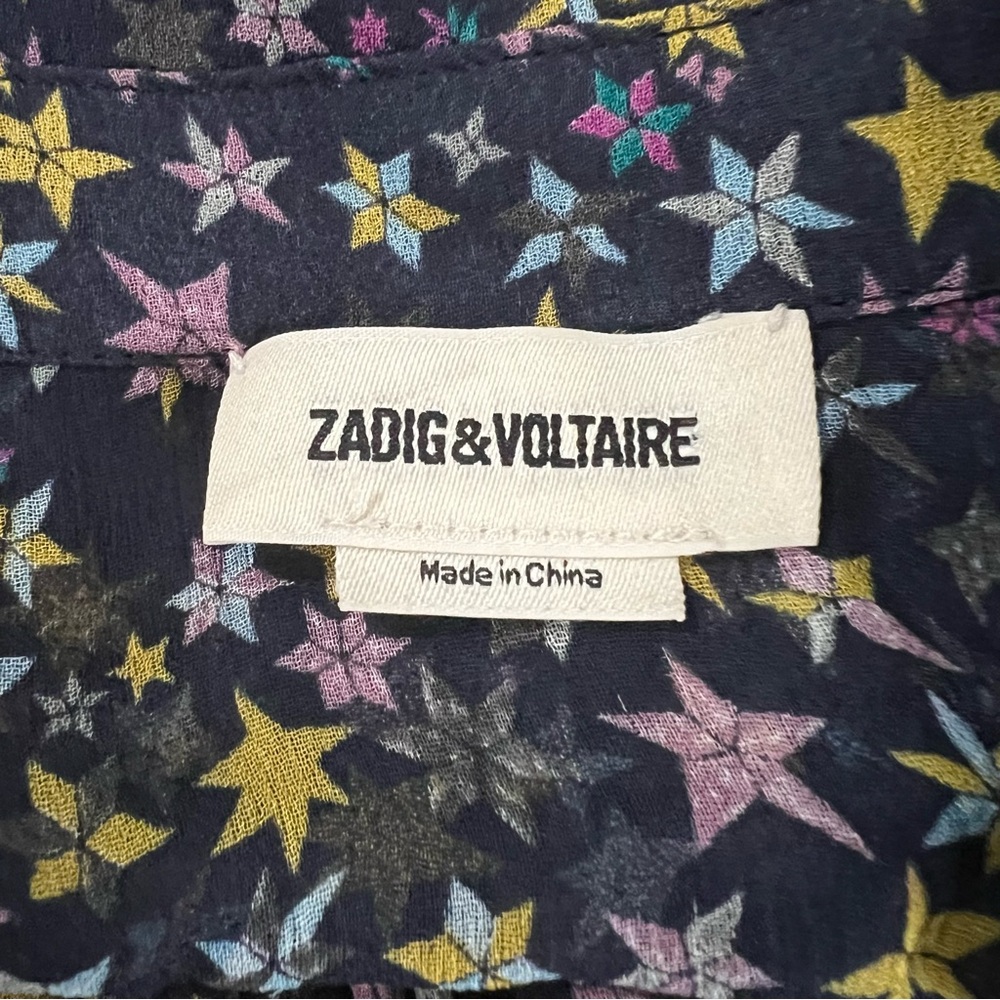 Zadig & Voltaire Rapidy Crinkle Print Etoiles Dress Size XS - Picture 5 of 6
